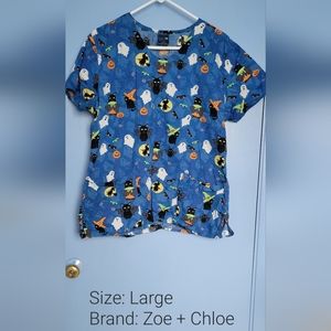 Zoe + Chloe scrub top: Large/Blue